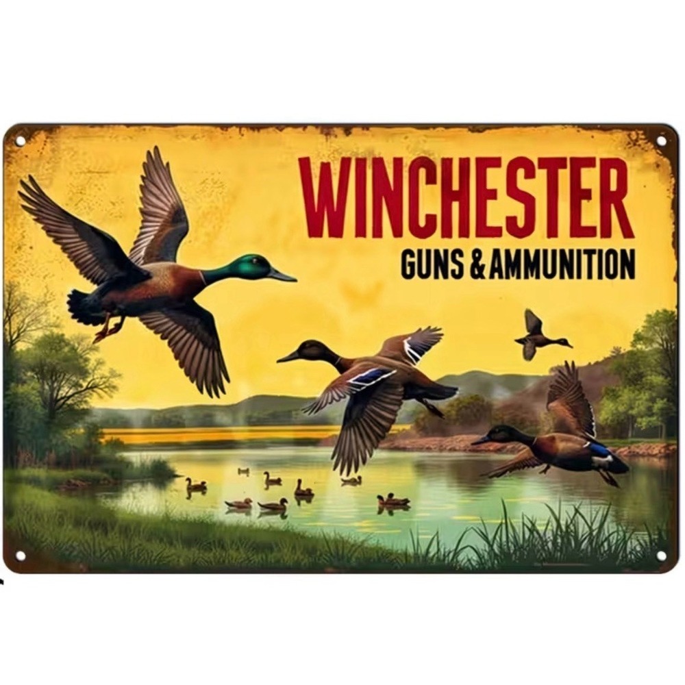 Retro Sign Winchester Gun Tin Metal Signs 8x12 Man Cave Garage Den Bar Ducks